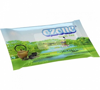 Салфетки влаж. Ozone 15шт Зеленый чай /132