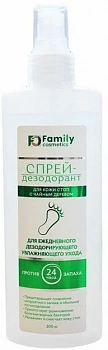 Дезодорант д/ног Family Cosmetics 200мл С чайным деревом /24/Распродажа