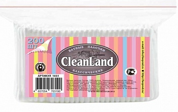 Ватные палочки CleanLand 200шт пакет /90/1031