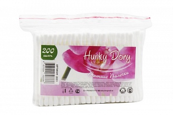 Ватные палочки Hunky Dory 200шт пакет /90/2031