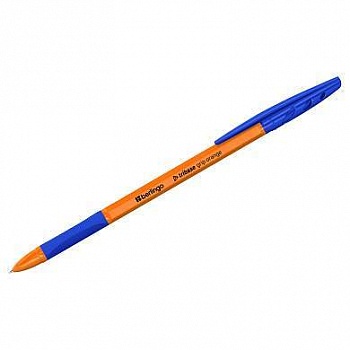 Ручка шар. Berlingo Tribase grip orange синяя /50/355442