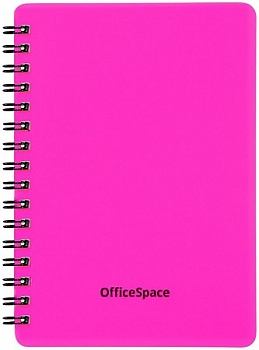 Записная книжка А6 60л  OfficeSpace Neon розов. гребень /30/310420/Распродажа