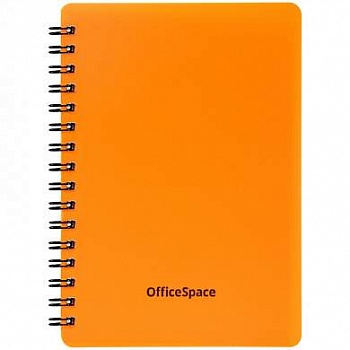 Записная книжка А6 60л  OfficeSpace Neon оранж. гребень /30/310421/Распродажа