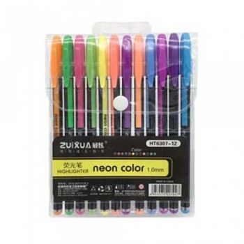 Ручка набор гел. 12шт Neon Color CD-801 /30/620713/Распродажа